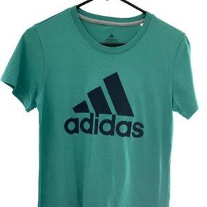 Adidas Climalite Small The Go-To Performance Teal Blue Short Sleeve Tee EUC